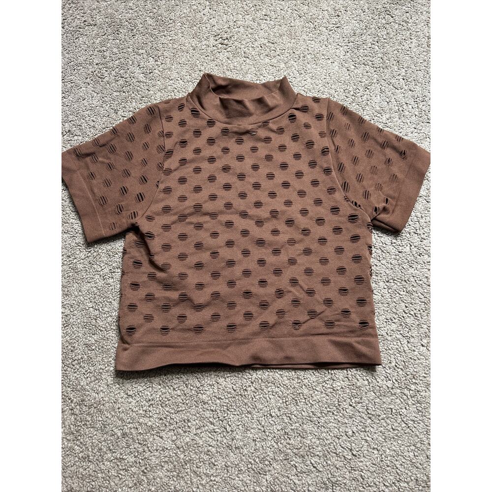 Women’s Size Small/Medium Love J Brown Patterned Crop Top